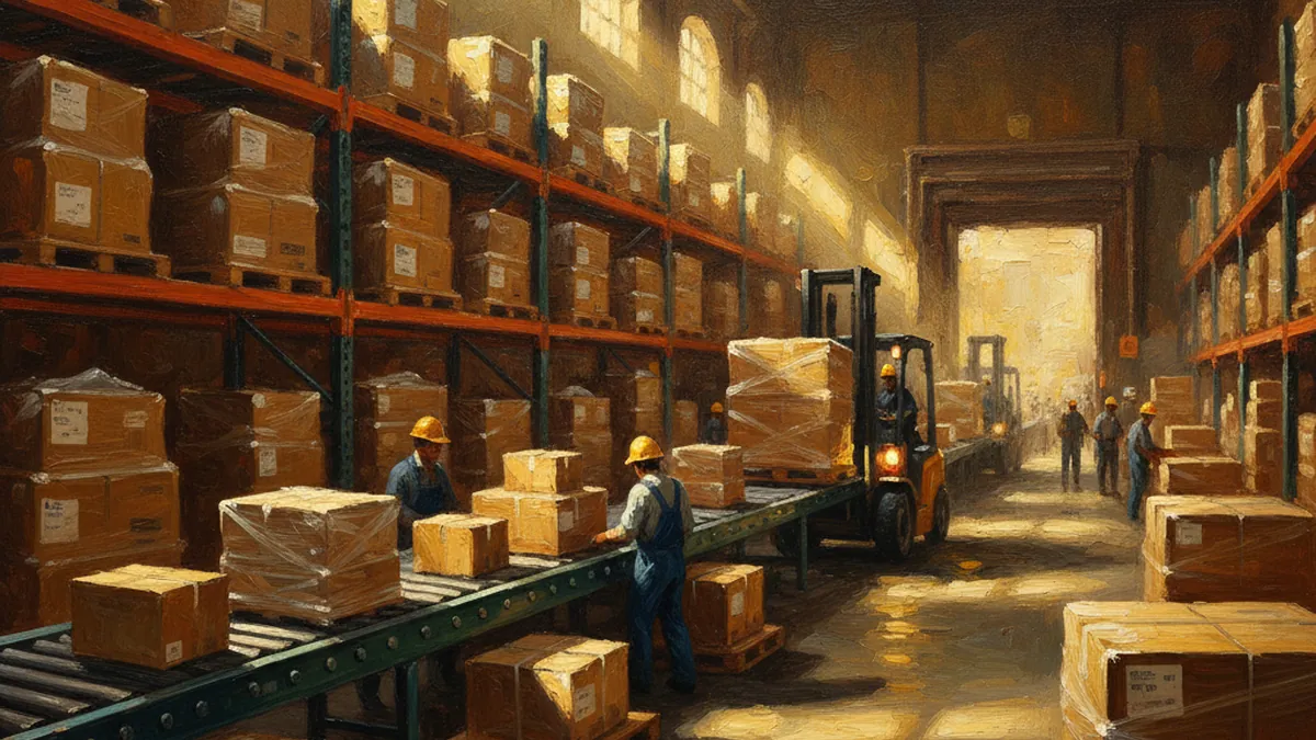 Nearshoring en México, pintura al óleo de comercio cross-border