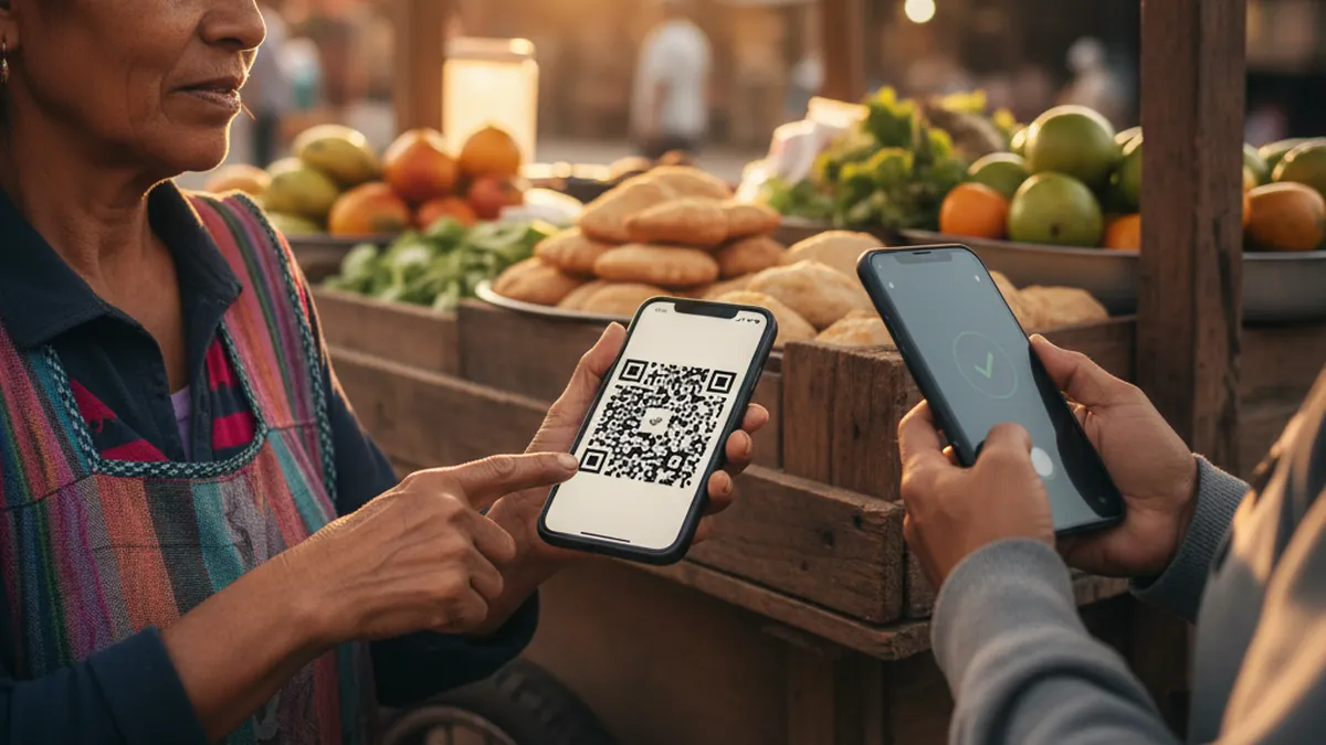 Pagos digitales en Latinoamérica, foto hiperrealista de inclusión financiera